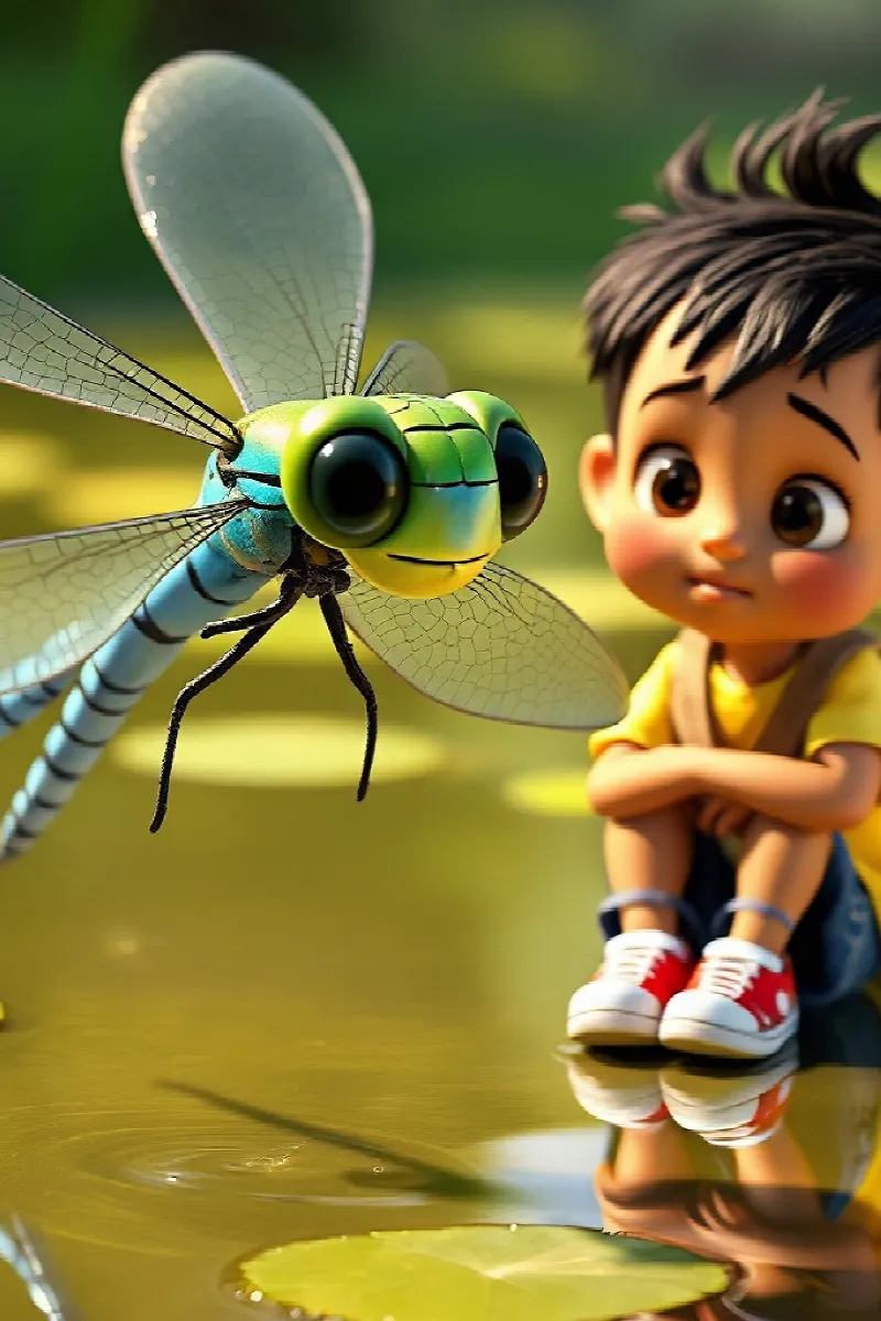 Picture 2 from the tale The Boy and the Dragonfly