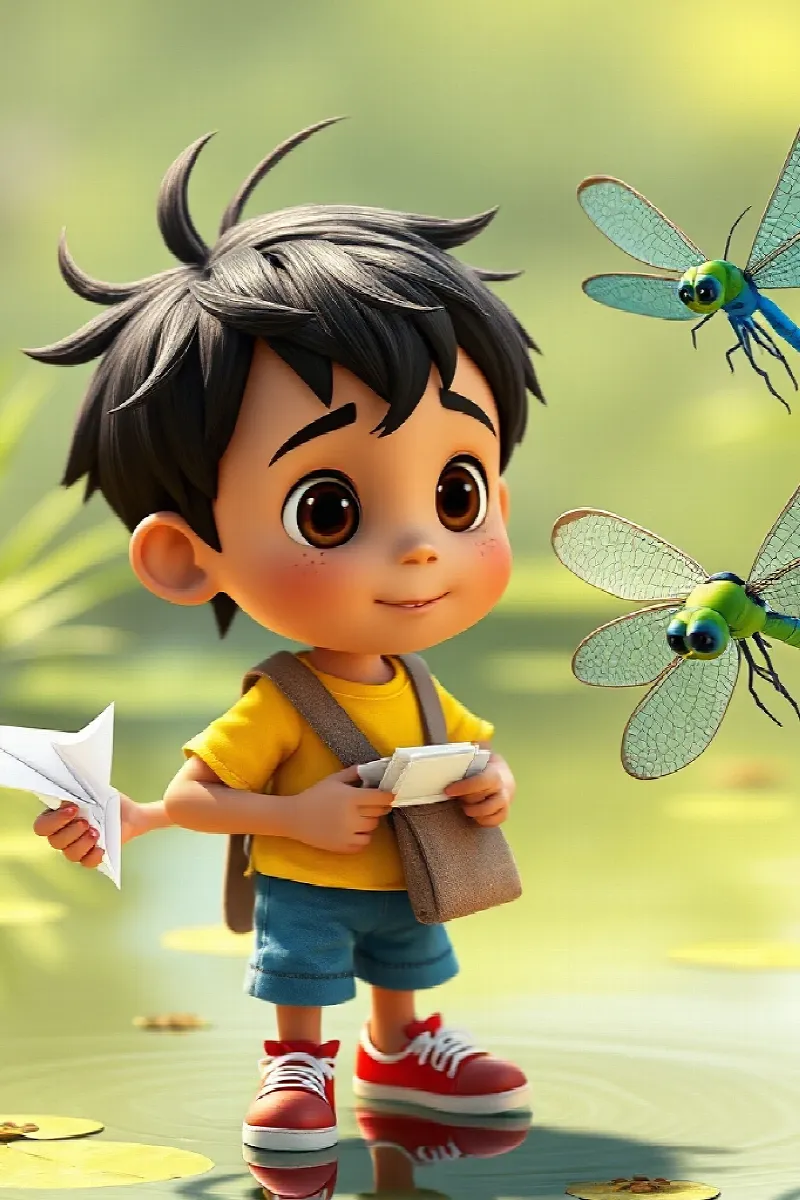 Picture 3 from the tale The Boy and the Dragonfly