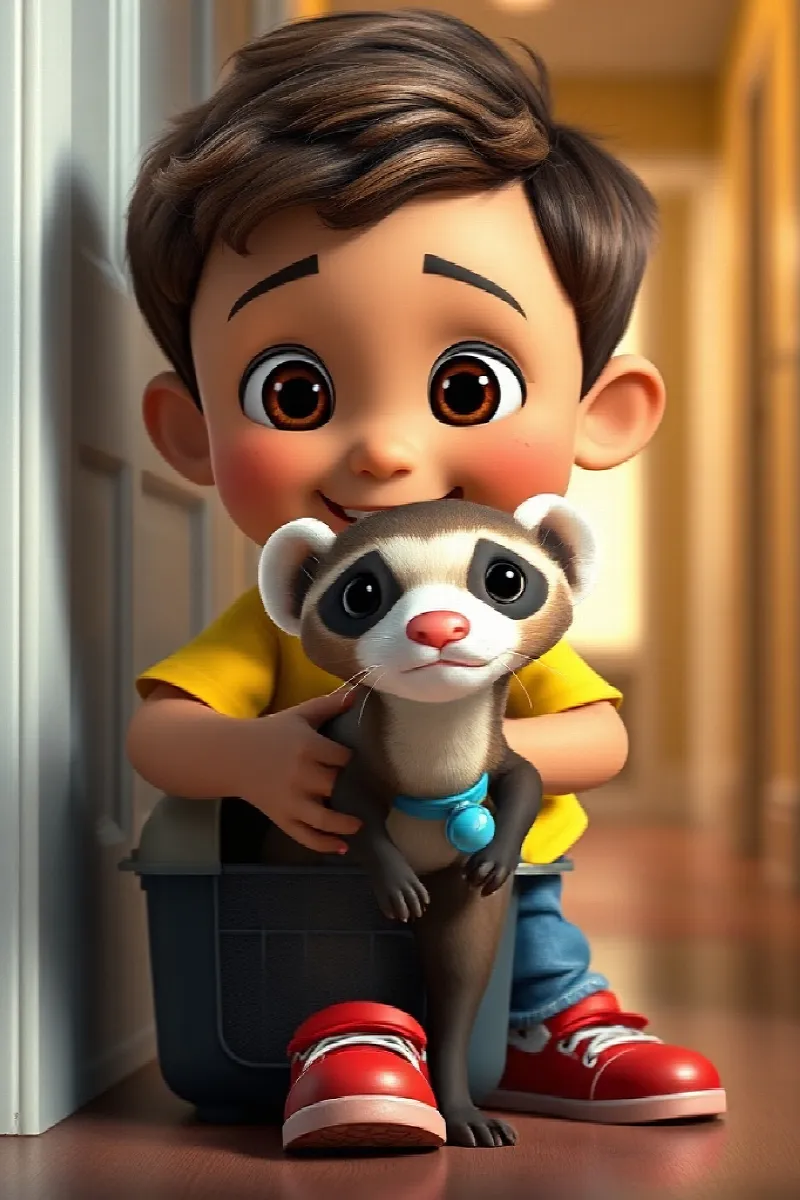 Picture 4 from the tale The Boy and the Rescue Ferret