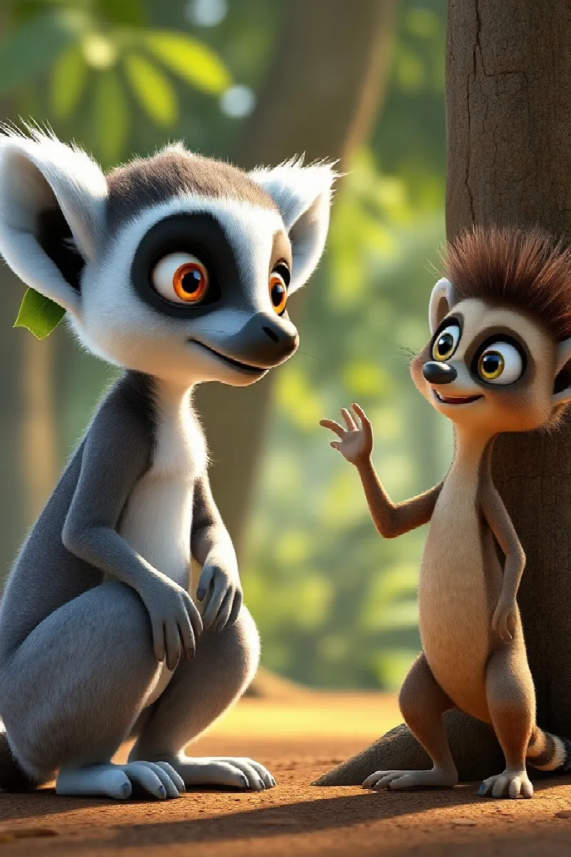 Picture 3 from the tale The Lemur's Lucky Leaf