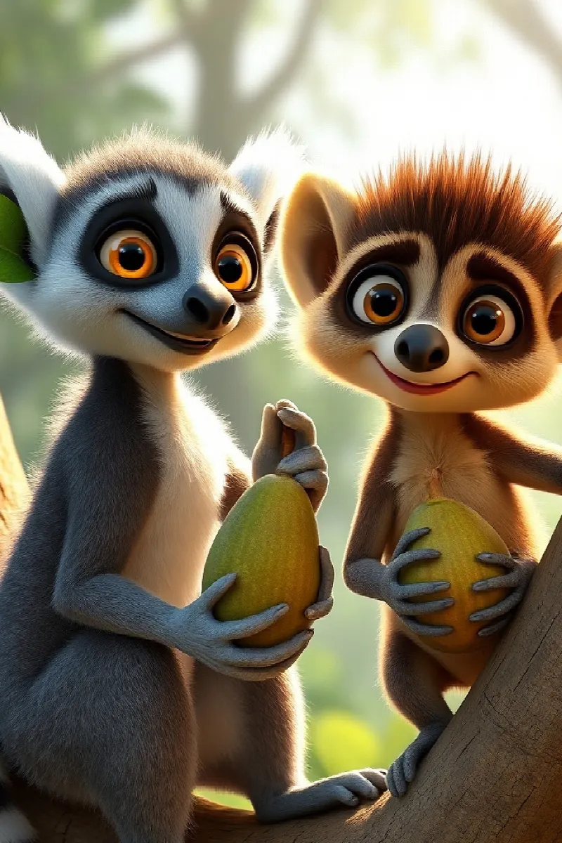 Picture 4 from the tale The Lemur's Lucky Leaf