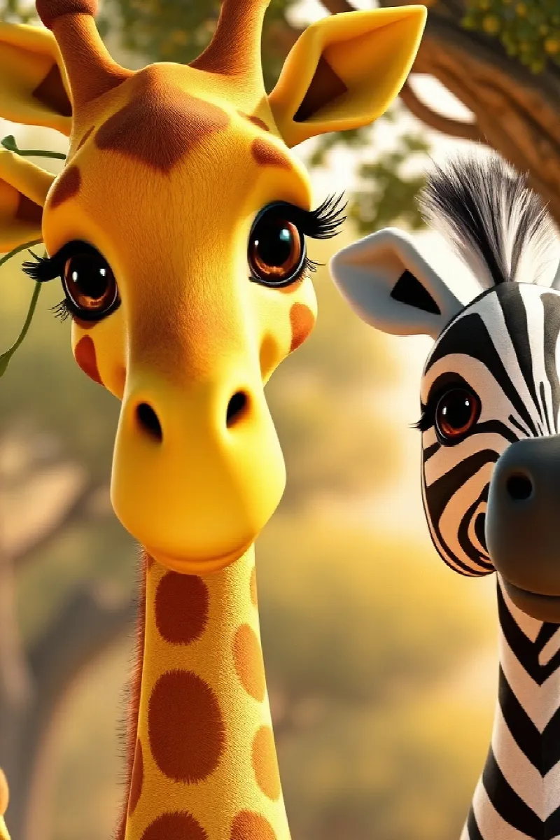 Picture 2 from the tale The Zebra and the Giraffe
