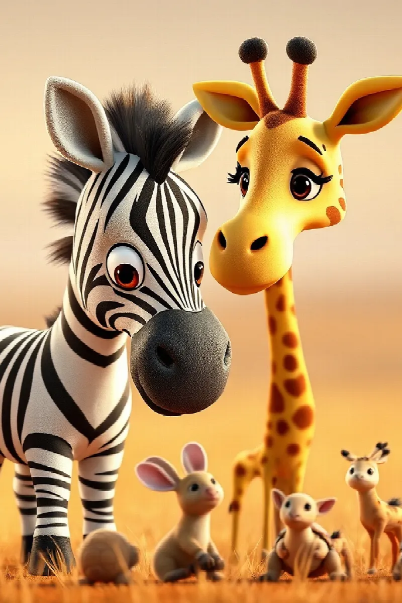Picture 3 from the tale The Zebra and the Giraffe