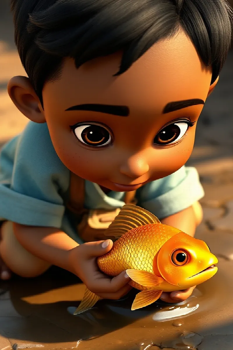 Picture 4 from the tale The Boy and the Golden Fish