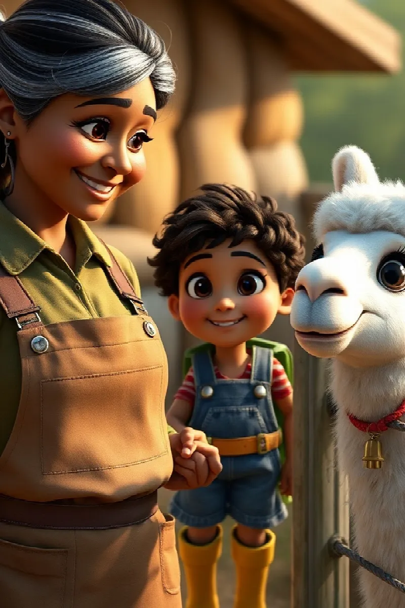 Picture 4 from the tale The Girl and the Little Alpaca