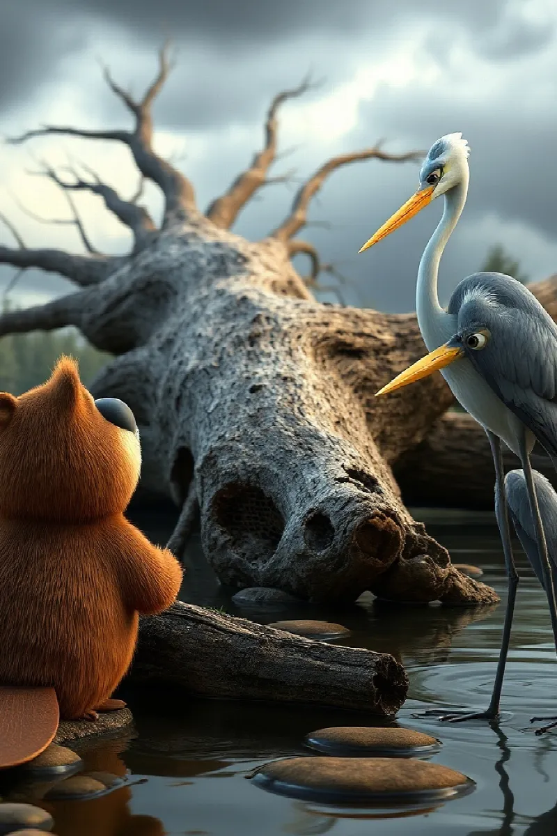 Kunduz ve Balıkçıl masalından 4. resim