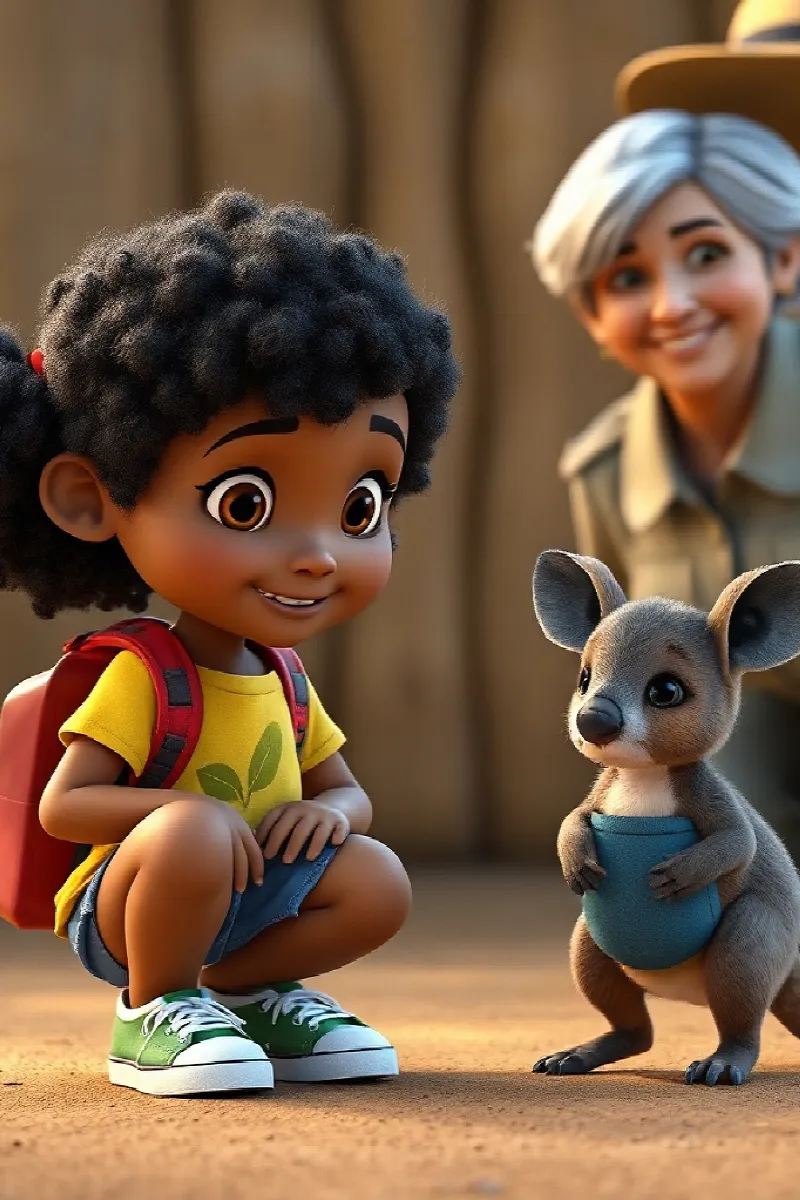 Picture 3 from the tale The Girl and the Little Wallaby