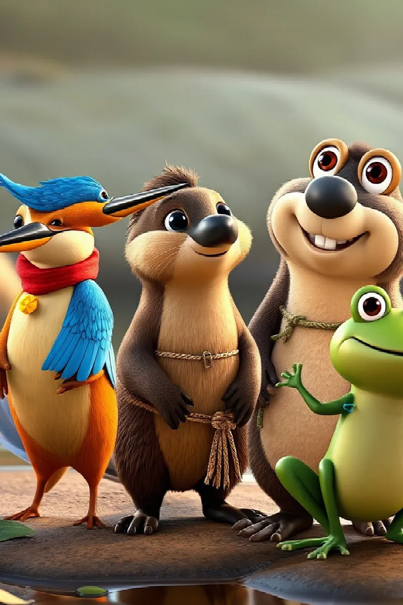 Picture 2 from the tale The Little Otter's Birthday