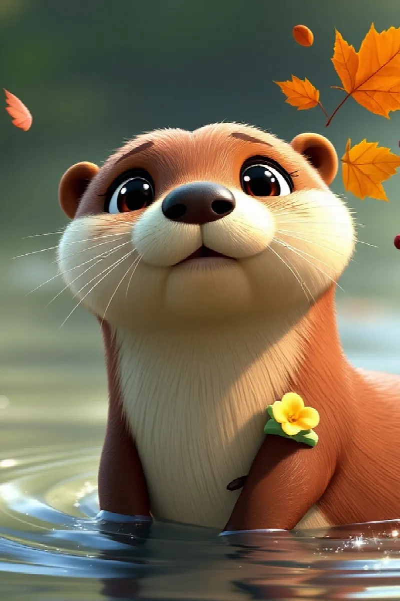 Picture 4 from the tale The Little Otter's Birthday