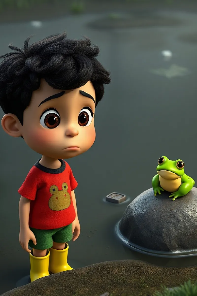 Picture 4 from the tale The Boy and the Little Frog