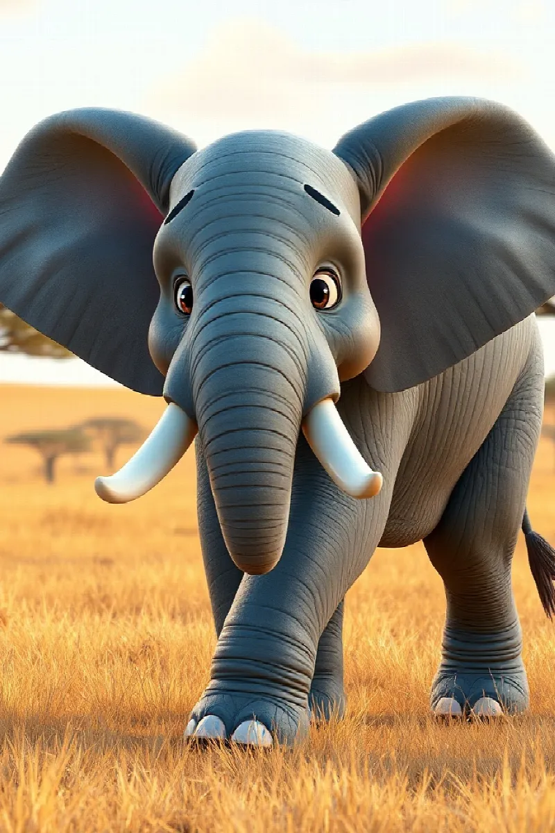 Picture 1 from the tale The Elephant and the Tortoise
