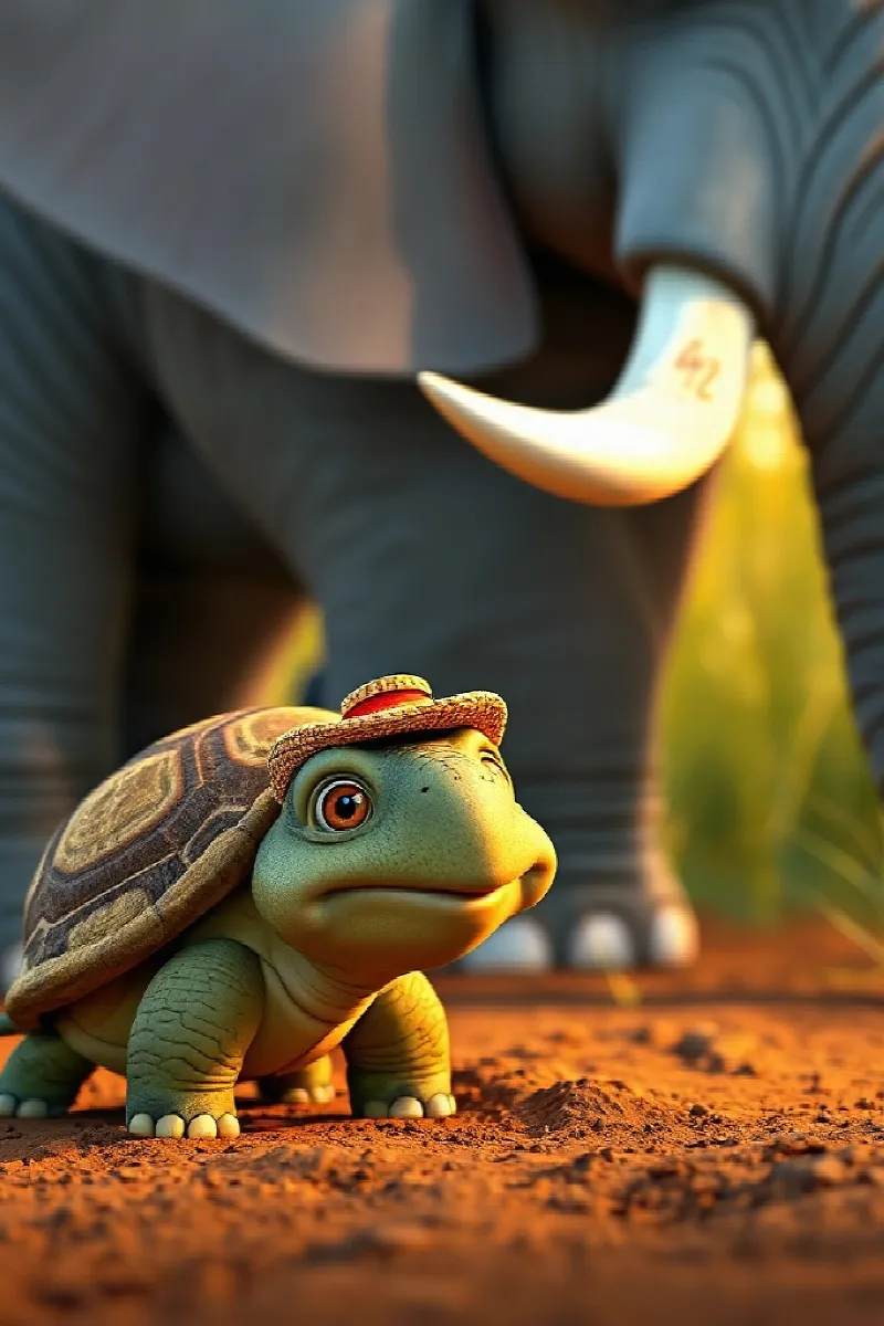 Picture 2 from the tale The Elephant and the Tortoise