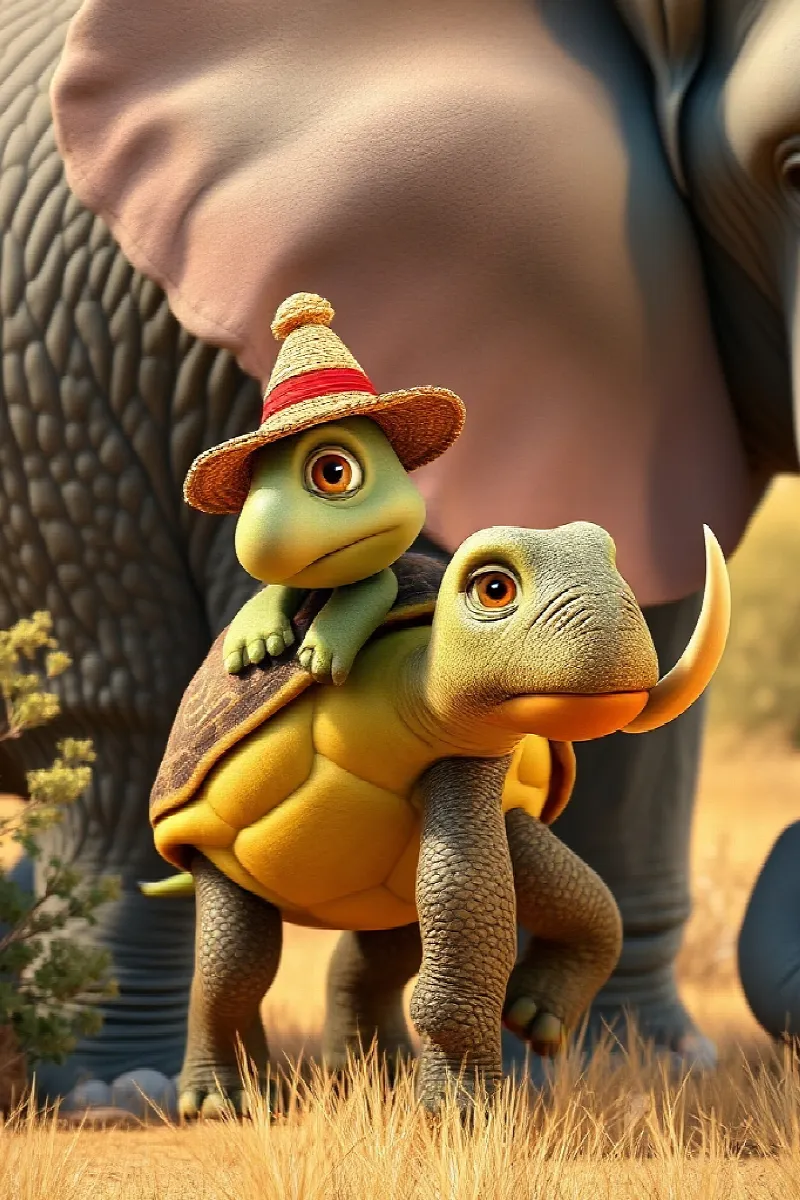 Picture 4 from the tale The Elephant and the Tortoise