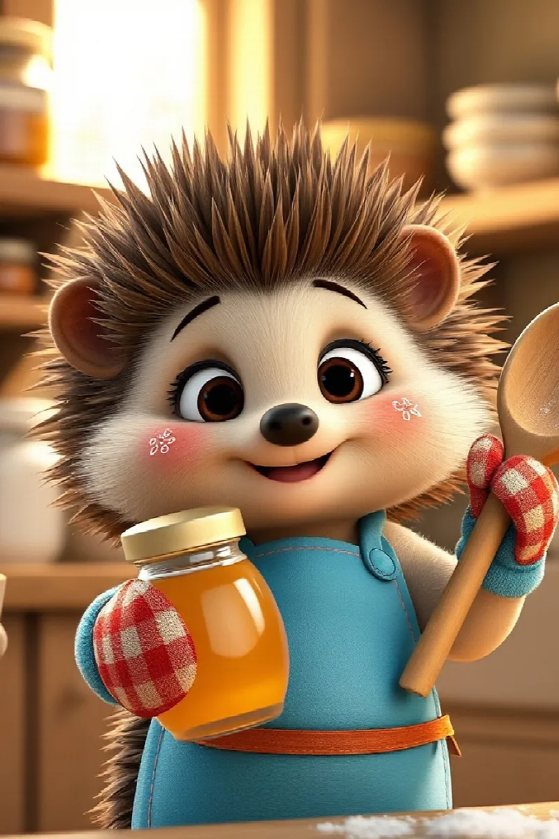 Picture 1 from the tale The Hedgehog's Honey Cake