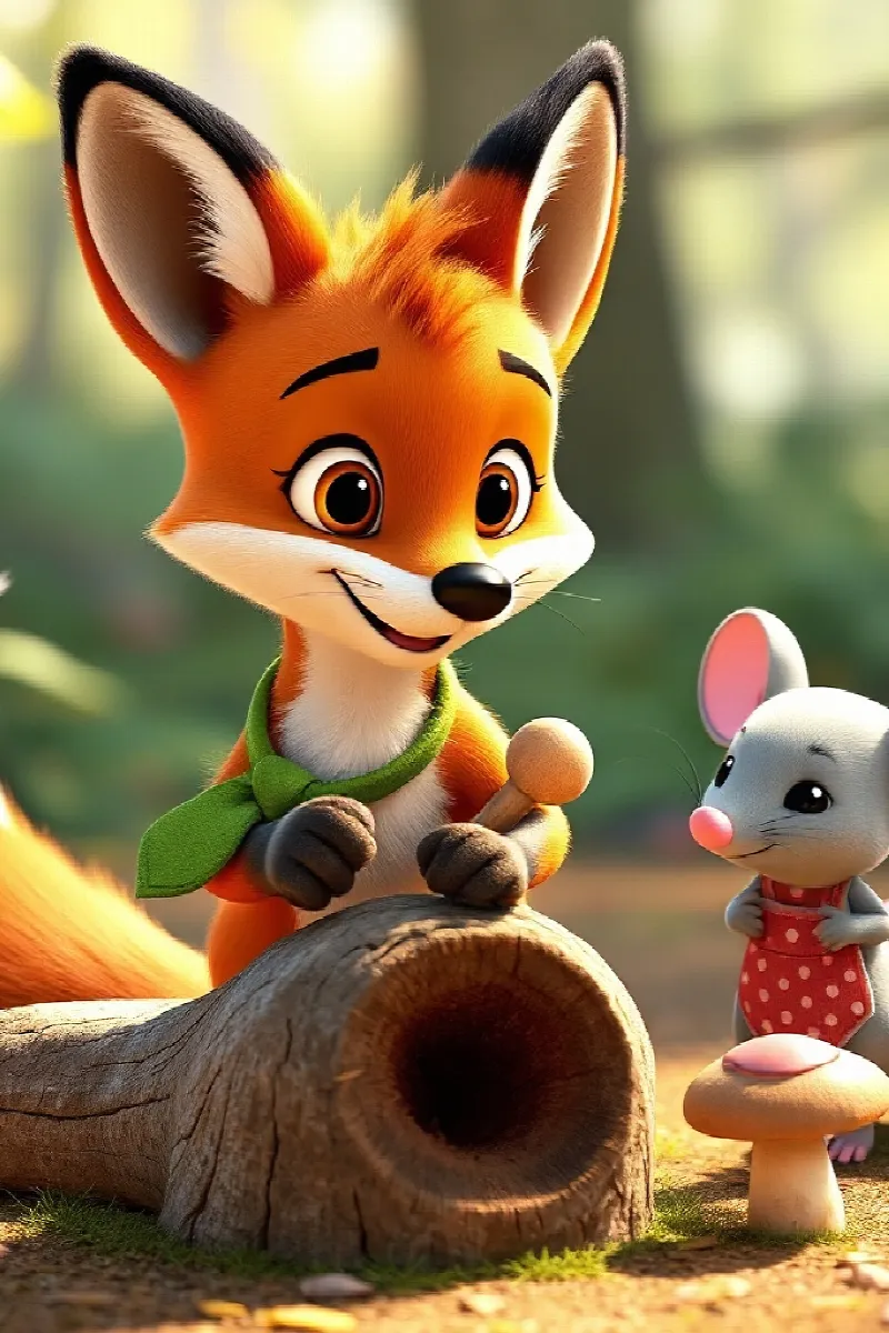 Picture 2 from the tale The Little Fox Orchestra