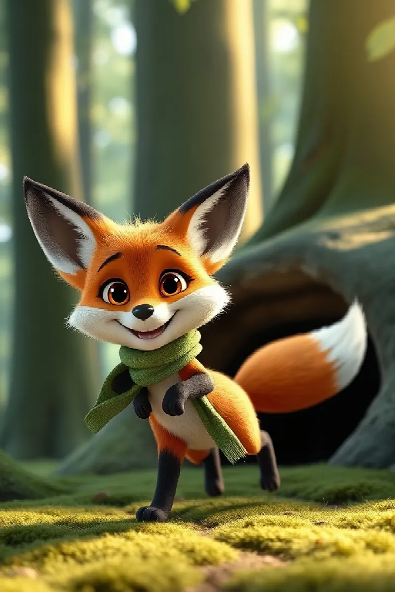 Picture 1 from the tale The Little Fox's Lantern