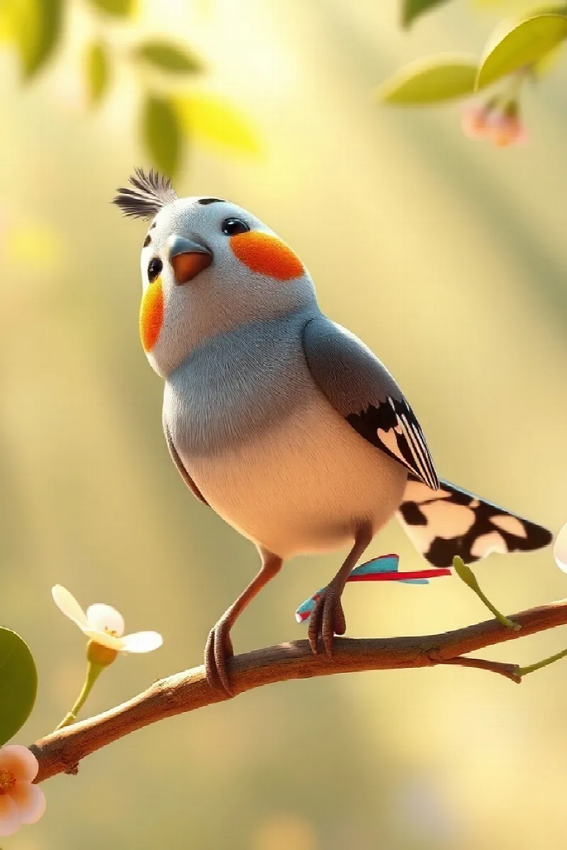 Picture 1 from the tale The Little Zebra Finch