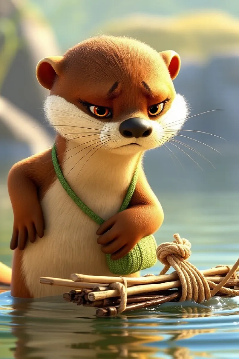 Picture 2 from the tale The Otter's Moonlight Raft