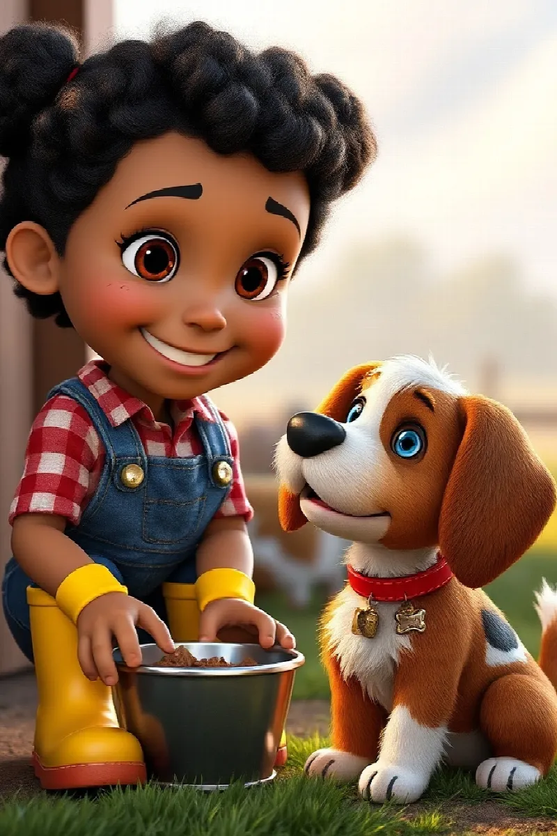 Kız ve Çiftlik Köpeği masalından 4. resim
