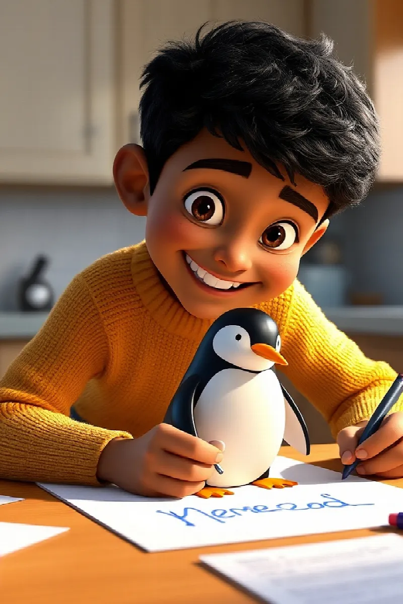 Oğlan ve Penguen masalından 4. resim