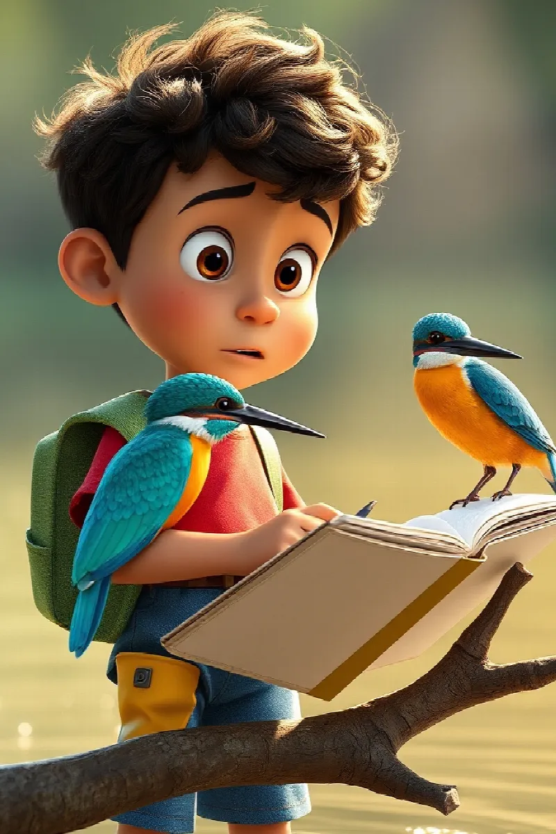 Picture 3 from the tale The Boy and the Kingfisher