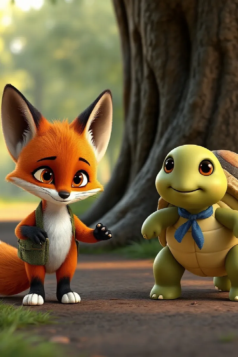 Picture 3 from the tale The Fox and the Little Turtle