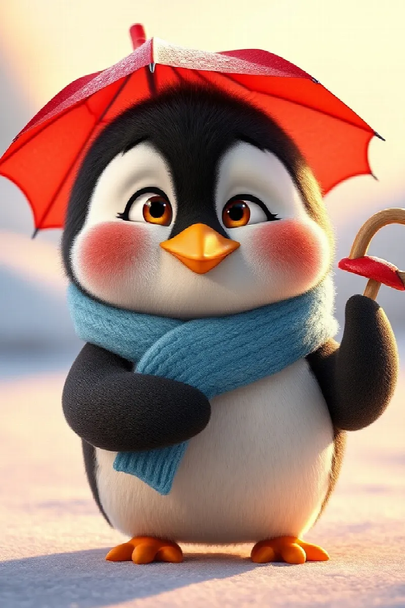 Penguenin Minik Şemsiyesi masalından 2. resim