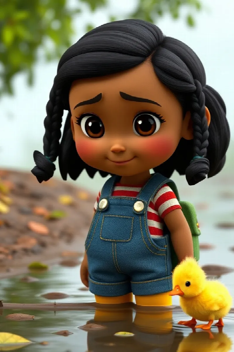 Picture 2 from the tale The Girl and the Little Duck