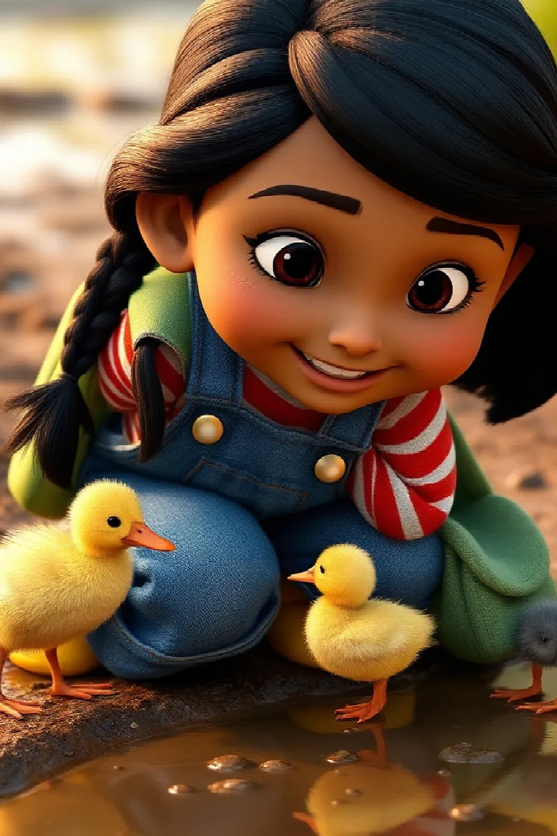 Picture 3 from the tale The Girl and the Little Duck