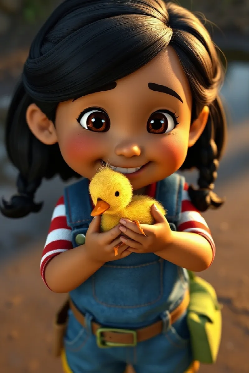 Picture 4 from the tale The Girl and the Little Duck