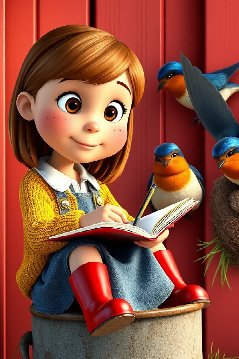 Kız ve Kır Kırlangıcı masalından 4. resim