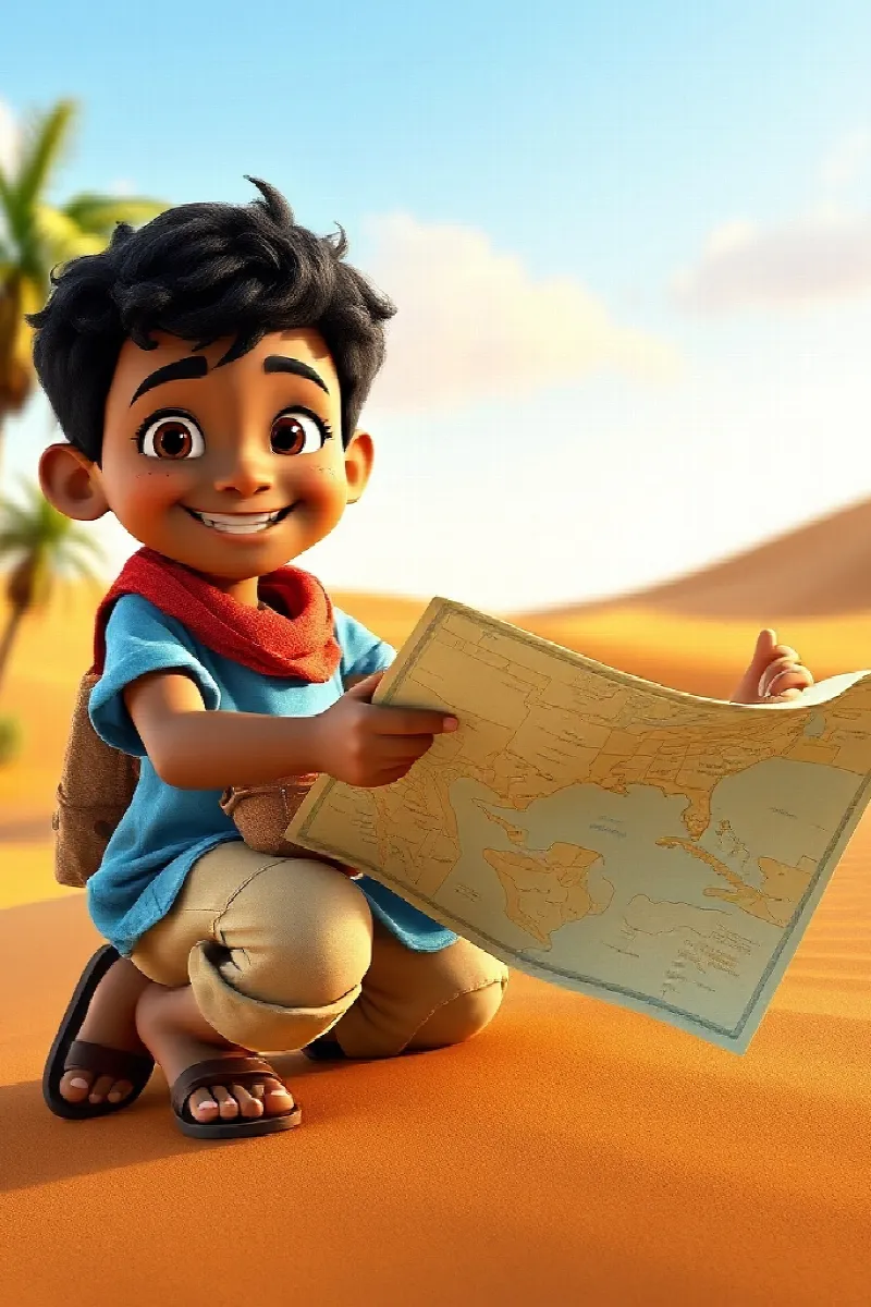 Picture 1 from the tale The Boy and the Curious Camel