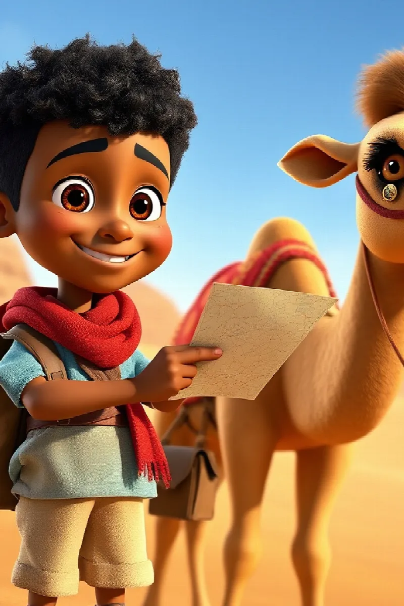Picture 3 from the tale The Boy and the Curious Camel
