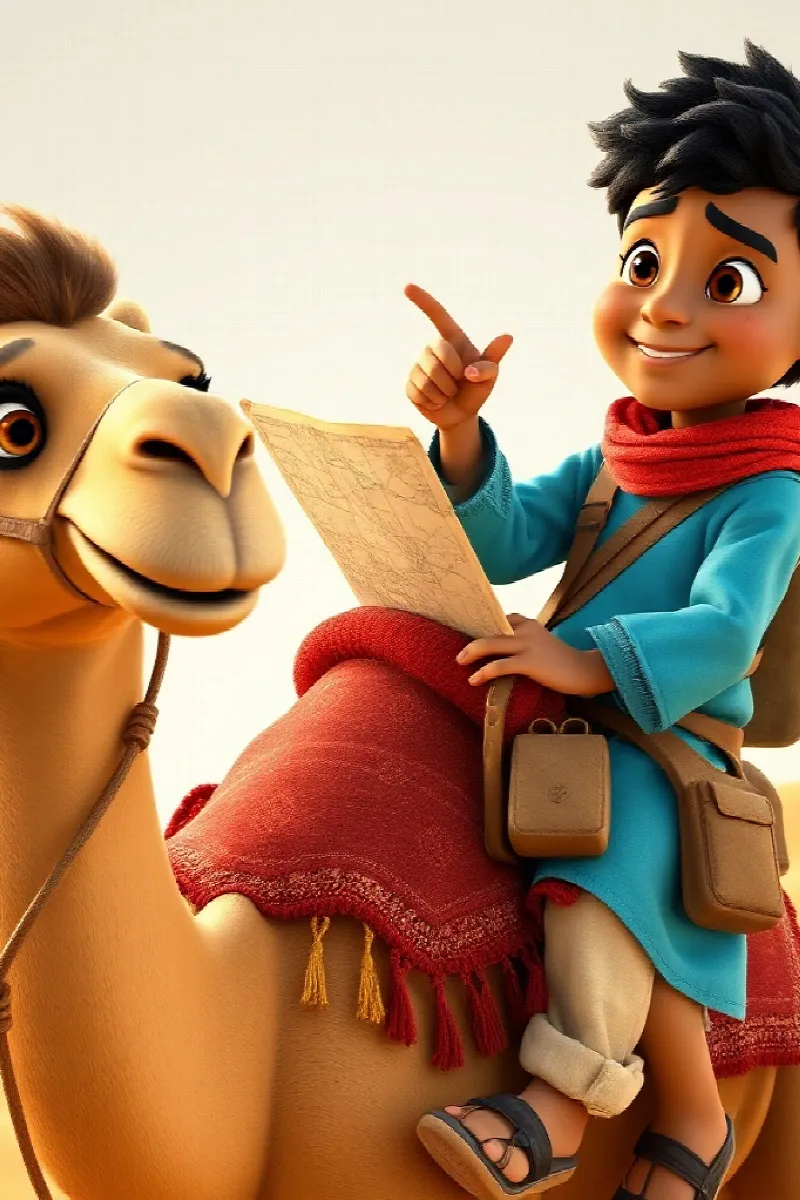 Picture 4 from the tale The Boy and the Curious Camel