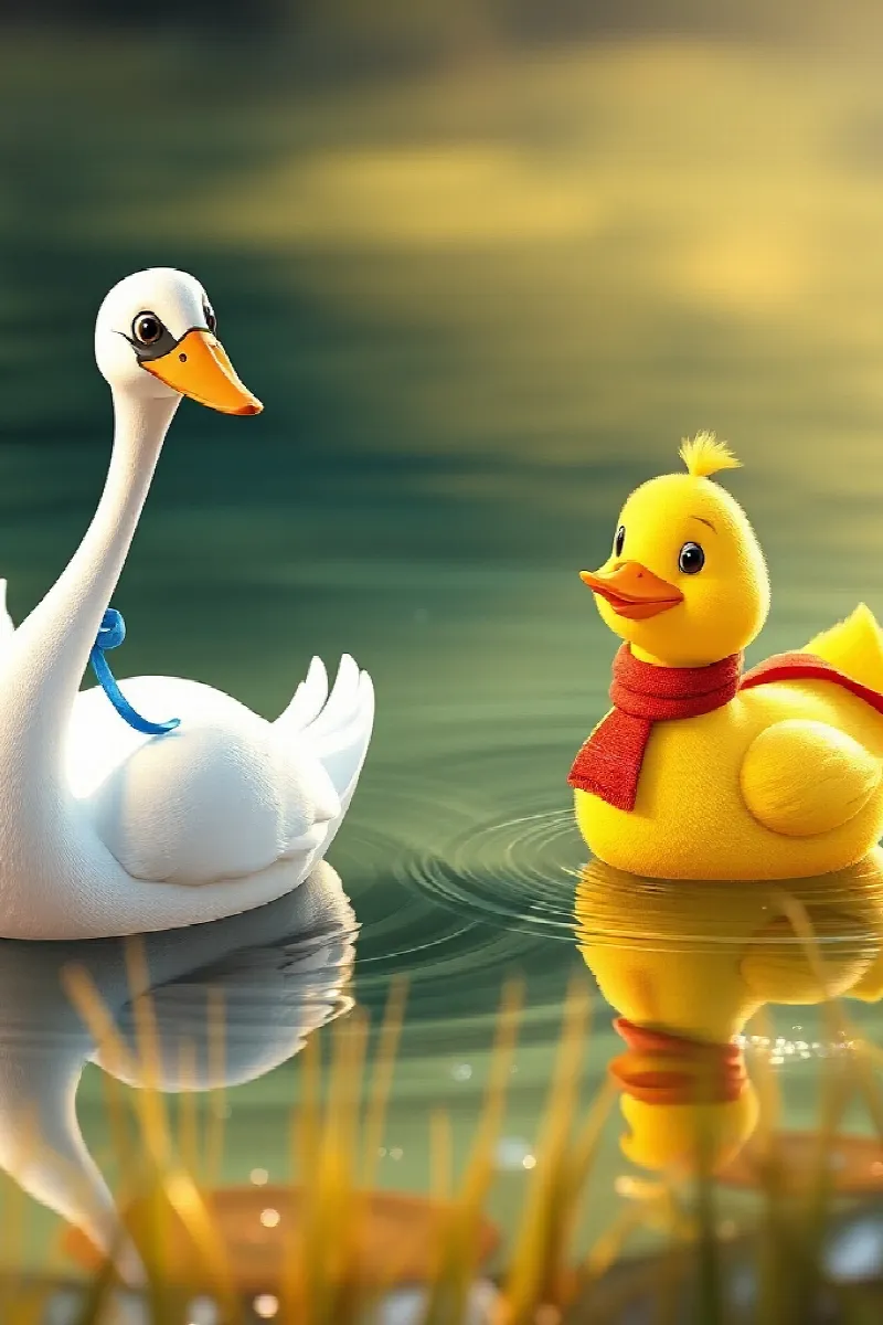 Picture 1 from the tale The Swan and the Duck