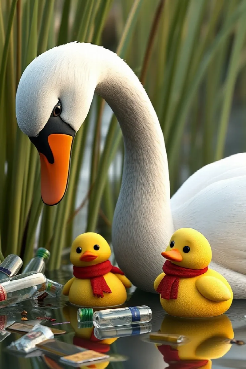 Picture 4 from the tale The Swan and the Duck