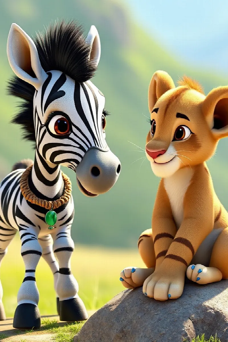 Dişi Aslan ve Zebra masalından 3. resim