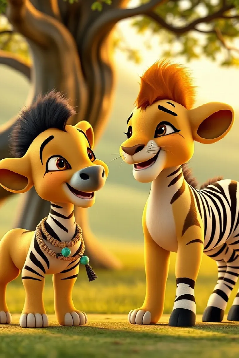 Dişi Aslan ve Zebra masalından 4. resim