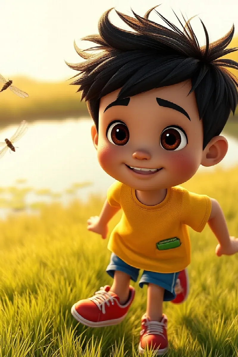 Picture 1 from the tale The Boy and the Dragonfly