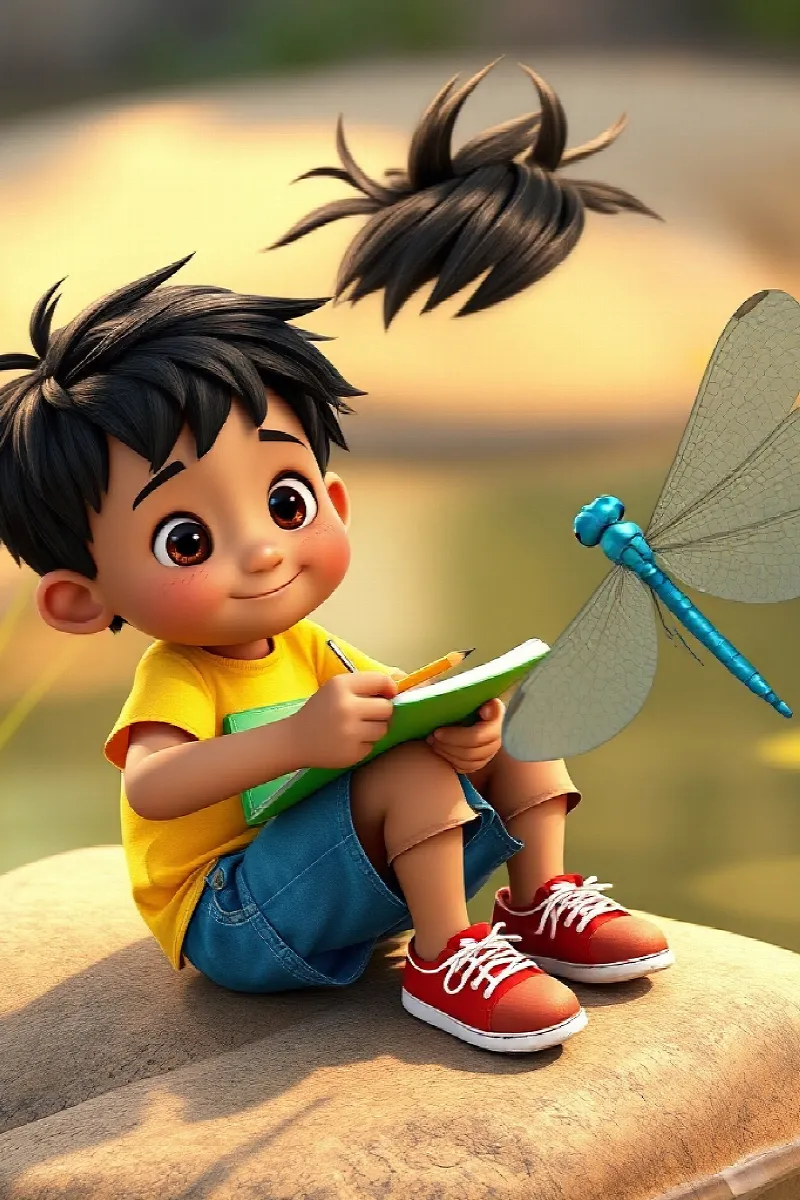 Picture 2 from the tale The Boy and the Dragonfly