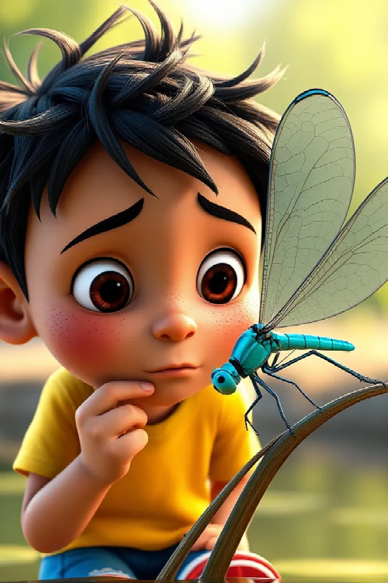 Picture 4 from the tale The Boy and the Dragonfly