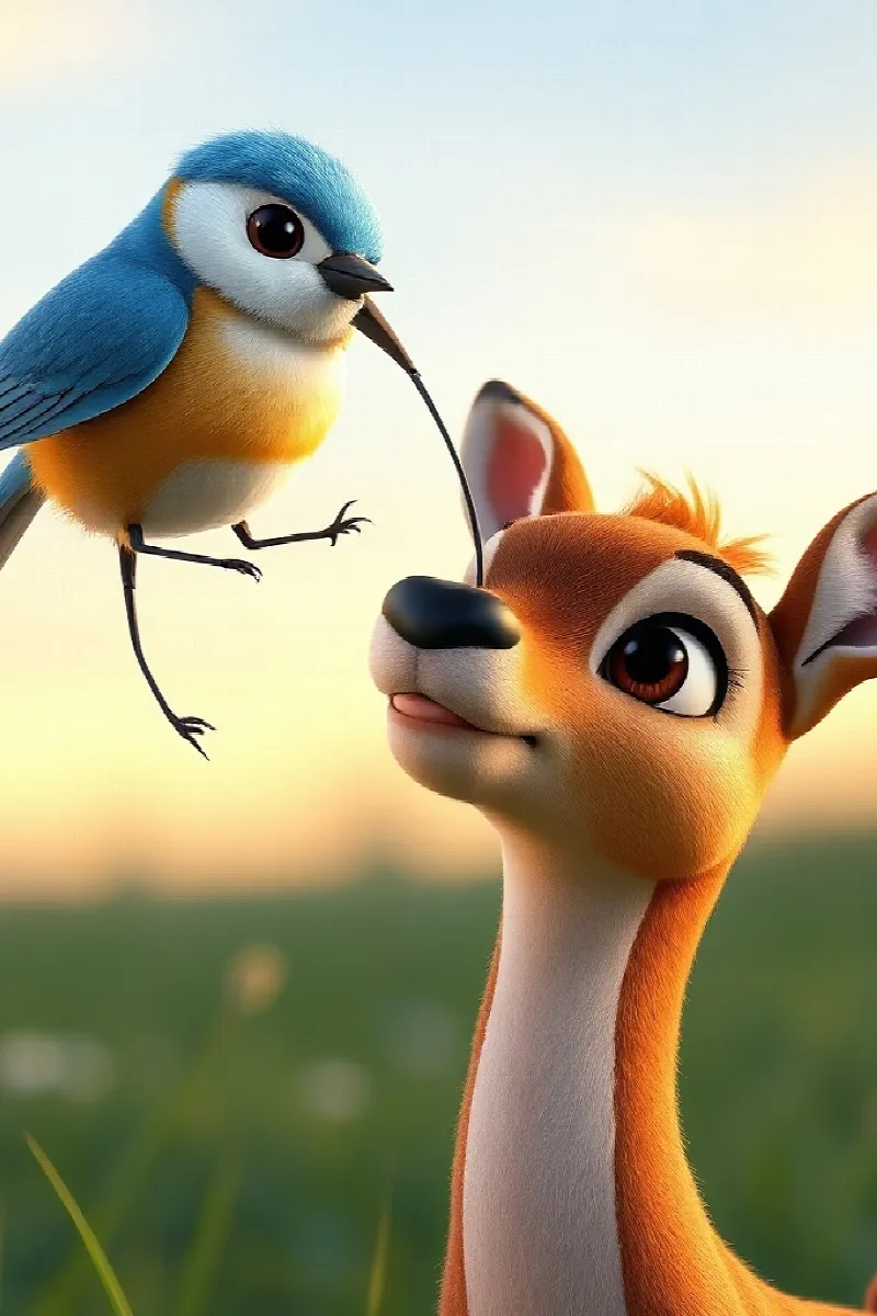 Picture 2 from the tale The Deer and the Bluebird