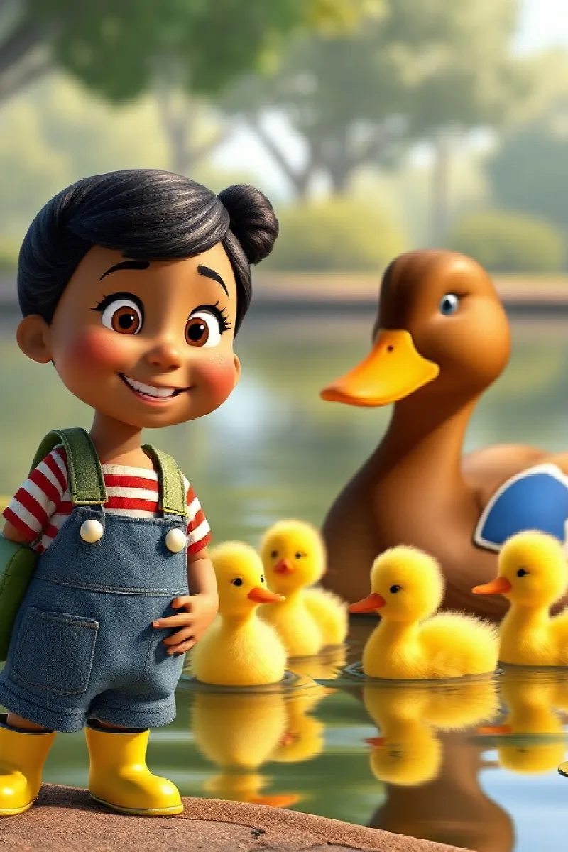 Picture 1 from the tale The Girl and the Ducklings