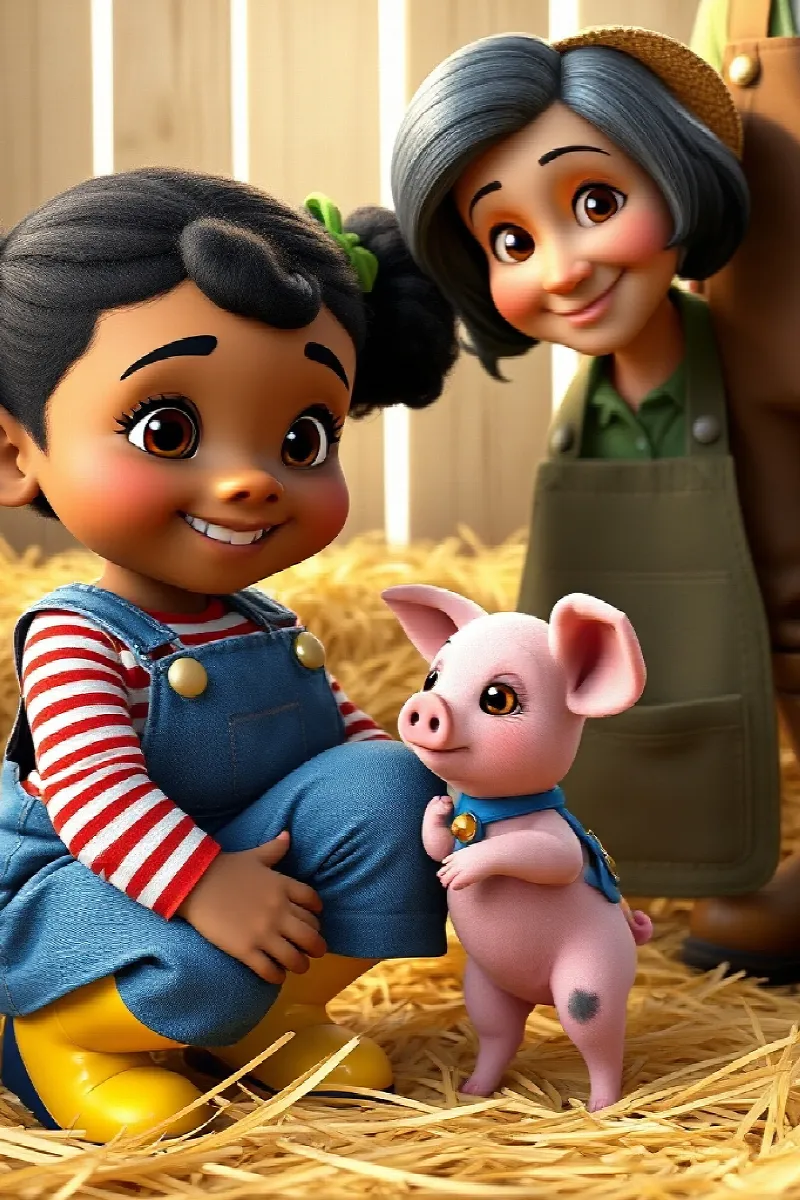 Picture 3 from the tale The Girl and the Little Pig