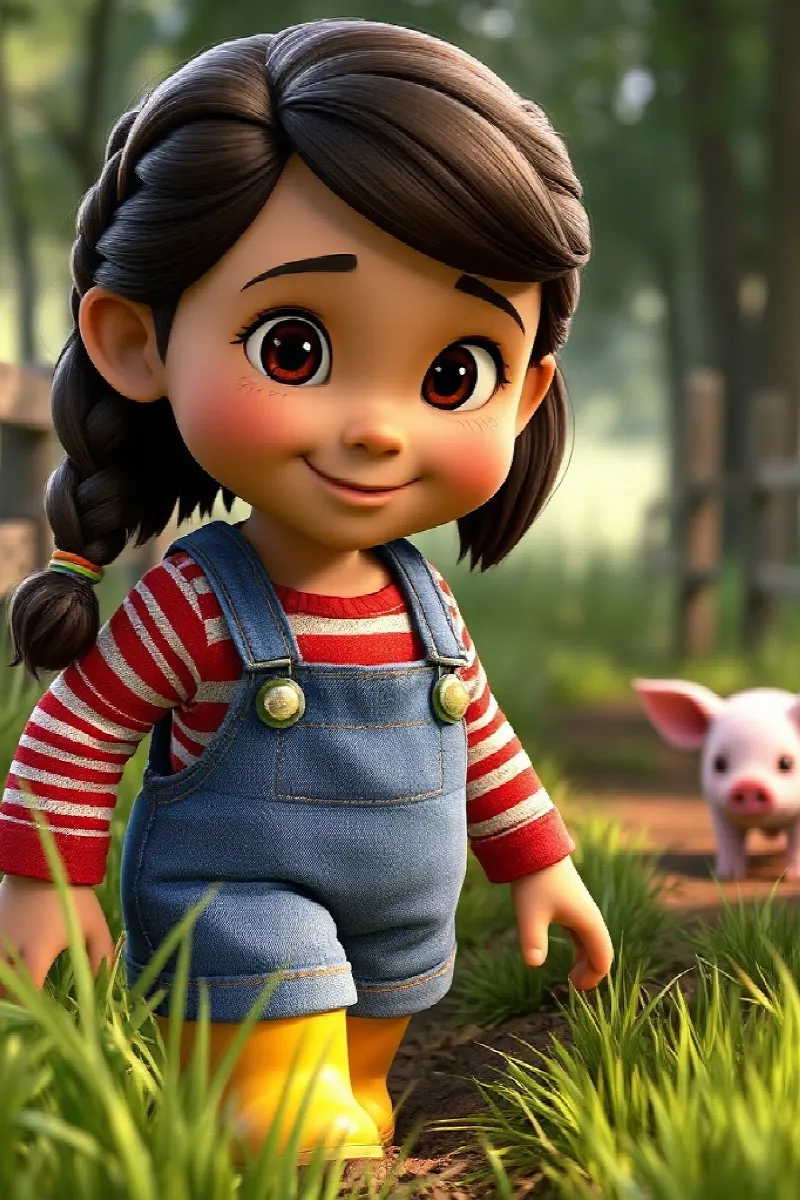 Picture 3 from the tale The Girl and the Little Piglet