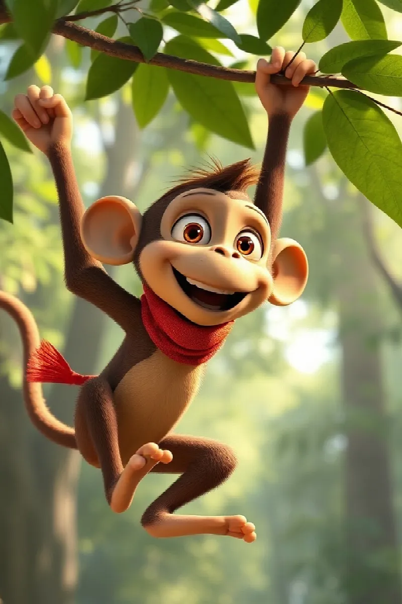 Picture 2 from the tale The Panda and the Monkey