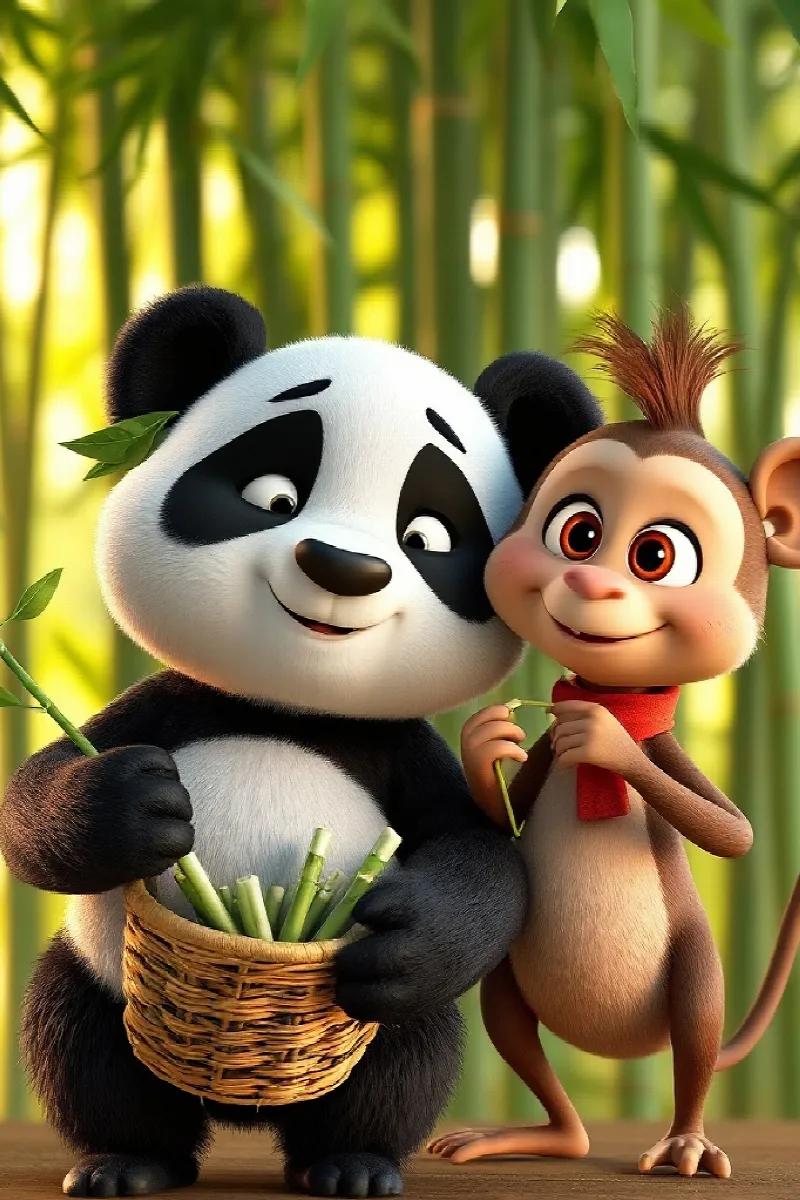 Picture 4 from the tale The Panda and the Monkey