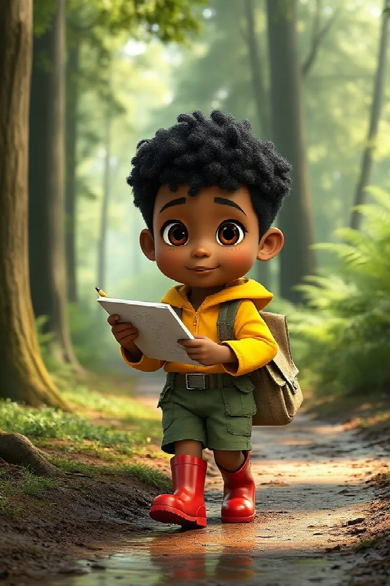 Picture 2 from the tale The Boy and the Little Okapi