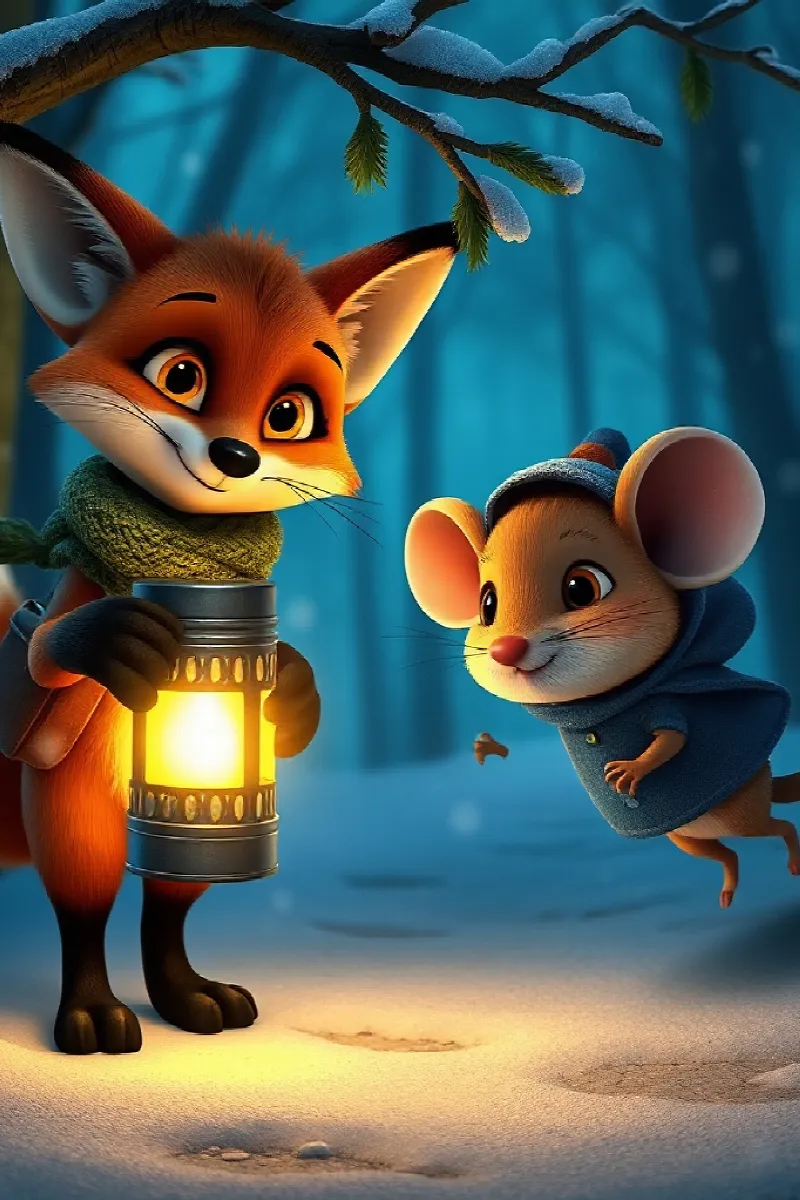 Picture 4 from the tale The Fox's Winter Lantern