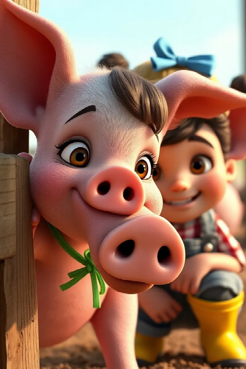 Picture 2 from the tale The Girl and the Friendly Piglet